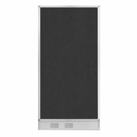 Versare Hush Panel Configurable Cubicle Partition 3' x 6' Black Fabric w/ Cable Channel 1856302